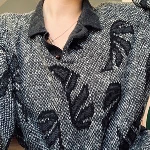 Leaf pattern cozy sweater